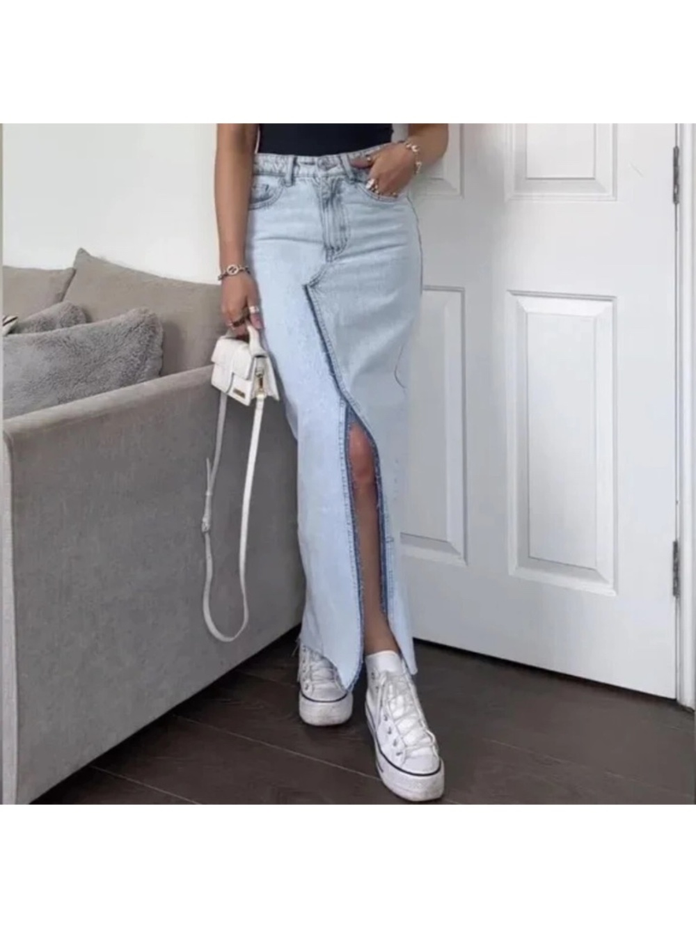 Zara denim  long skirt
